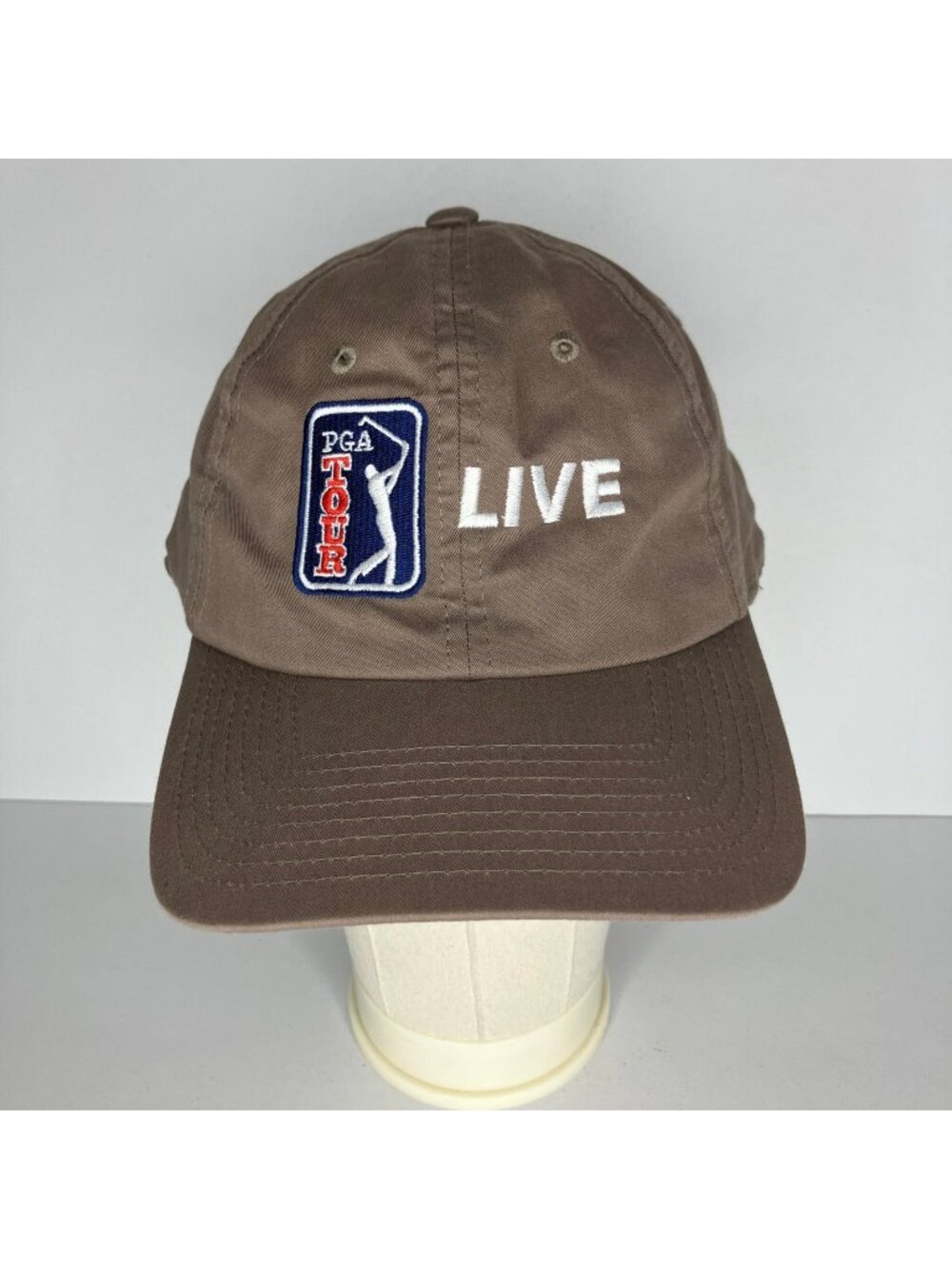 PGA TOUR Live Golf Hat Men's Adjustable Brown ESPN+ Cap